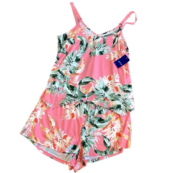 Apt. 9 Buttery Soft Sleep Cami & Shorts Set Pink Floral Size Large NWT - Picture 1 of 6